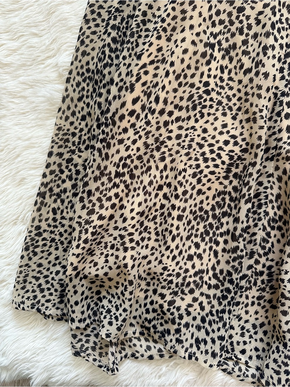 Baltic Born Dress Cha Cha Print Maxi Leopard Cheetah Long Sleeve V-neck Sz M - Picture 8 of 15